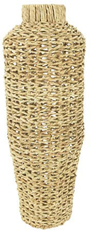 Creative Co-Op 76,2 cm H handgewebte Wasserhyazinthe & Rattan Bodenvase Vase, beige, 30