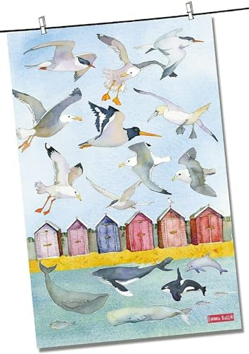 Emma Ball Sealife - Under the Sea, Pure cotton tea towel. Printed in the UK.