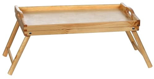Bütic - Vassoio da letto in legno, 50 x 30 x 24 cm, colore: naturale