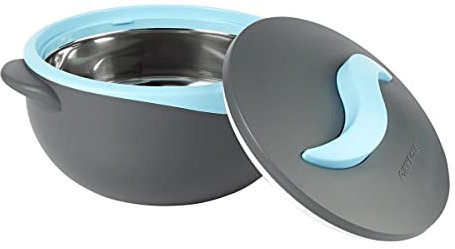 genialo Thermoschüssel Matt-Effekt mit Deckel, Warmhalteschüssel, Isolierschüssel, Edelstahl/Kunststoff