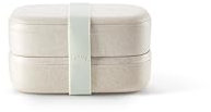 Lékué Lunch Box Organic, Recipiente doble para transportar alimentos Beis, almuerzos y comidas en el trabajo o fuera de casa, 1000 ml