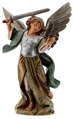 Holyart Statuen aus Resin und PVC: Statue Erzengel Michael aus Harz für Krippen von Fontanini, 15 cm