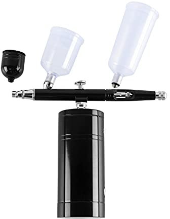 YUMILI Cordless Airbrush Set Rechargeable Dual-Action Portable Airbrush Kit with Mini Air Compressor for Makeup,Cake Decoration,Barber, Painting Model,Painting Nail