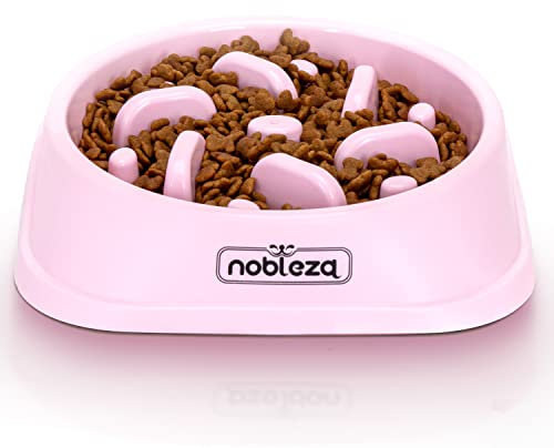 Nobleza Hundenapf Grosse Hunde, Interessanter Interaktiver Futternapf Fressnapf Hund, Anti Schling Napf Hunde rutschfest, Haltbarer und Ungiftiger Futternapf Hunde Groß, Rosa