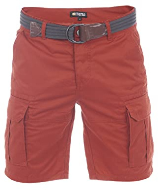 riverso Herren Cargo Shorts RIVJakob Kurze Hose Regular Bermuda 100% Baumwolle Mit Gürtel Schwarz Camouflage Beige Olive Grün Blau Rot w30 w31 w32 w33 w34 w36 w38 w40 w42