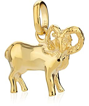 NKlaus Kettenanhänger Widder Sternzeichen 333 Gelb Gold 8 Karat 13x11mm Horoskop Zodiak 8858