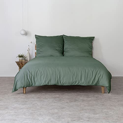 AGA.PIE Bambus Lyocell Bettwäsche-Set 200x200 + 2X 80x80 cm - Dunkel-Grün, 100% Bio Oeko-Tex 100, für Allergiker, Antibakteriell, Ganzjahres-Bettwäsche, Atmungsaktiv, Geruchshemmend, Besonders sanft
