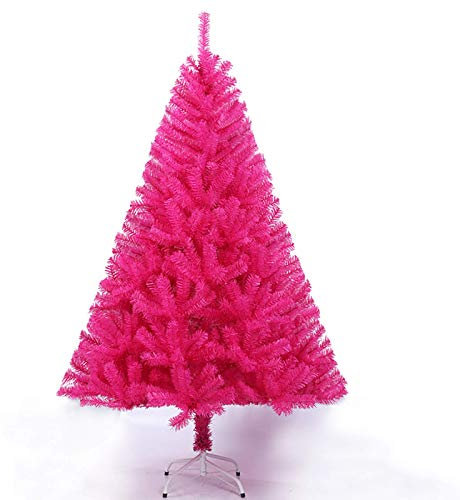 Weihnachtsbaum, Hot Pink Unbeleuchteter Weihnachtsbaum Künstliche Weihnachtsdekorationen, klassische Weihnachtskiefer mit massivem Metallständer für Mädchenzimmer, Partyzubehör (Pink 8Ft/2.4M) (Pink