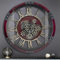 DORBOKER Moving Gears Wanduhr, große Wanduhr für Wohnzimmer-Dekor, übergroßes Holz, Vintage, Bauernhaus, Steampunk, industrielle, rustikale Uhren für Wanddekoration, 60 cm, Kirschrot