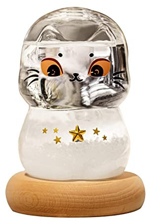 Storm Glass Desktop, Glas Sturm Wettervorhersage Flasche, Katzenform Dekoration, Mode Kreative Schreibtisch Haus Wassertropfen Glas Dekoration Flasche Weihnachten