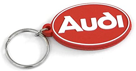 Audi A16-2283 Schlüsselanhänger Logo Pflaume Oval Anhänger Keyring, rot/weiß