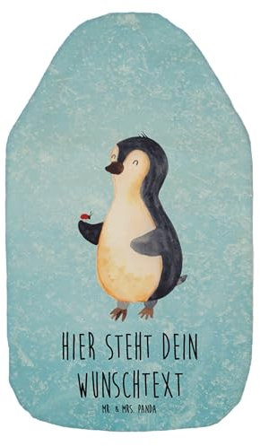 Mr. & Mrs. Panda Personalisierte Wärmflasche Pinguin Marienkäfer - Personalisierte Geschenke, Wärmekissen mit Namen, Personalisierte