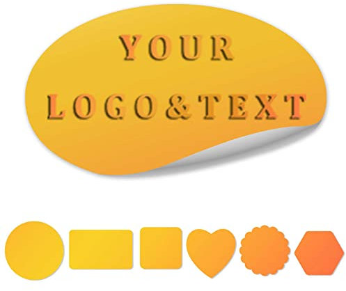 Personalisierte Aufkleber Klebeetiketten selbst gestalten von Business Firmenlogo, Foto, Text in Rund, Quadra,Rechteck, Ellipse (Ellipse)