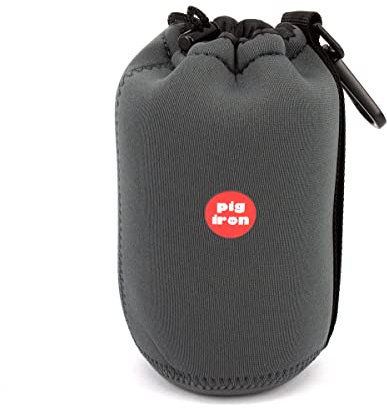 Pig Iron Luxury Lens Pouch to fit Mirrorless and DSLR Camera Lenses. Ultra Soft Velvet Lining, Thick Padded Neoprene. (Large (L))