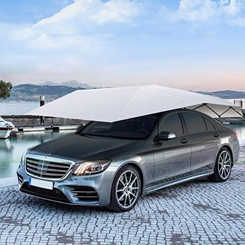 Semi-Automatic Carport Car Umbrella Tent, Car Cover Car Tent - 4.8M Semi-Automatic, Carport Canopy Sun Shade with Hydraulic Power System, Anti-Snow Car Cover, Automobile Protection Car Umbre