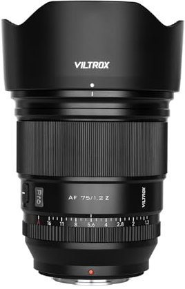 VILTROX 75mm f/1.2 F1.2 PRO Obiettivo per Fotocamera Nikon Z-Mount Ultra Grandangolare APS-C AF Obiettivo Compatibile con Fotocamere Nikon Z-Mount Z9 Z8 Z7 Z6 Z5 Z50 Z30 ZFC