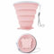 270ml Bicchiere Portatile Pieghevole da Viaggio con Coperchio in Plastica, Bicchiere Pieghevole in Silicone Senza BPA ，Riutilizzabile, Ideale per Picnic, Campeggio, Escursionismo e Viaggi (rosa)