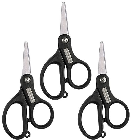 3 tijeras de pesca, tijeras portátiles de acero inoxidable para línea trenzada, línea de pesca, tijera para recortar la pesca