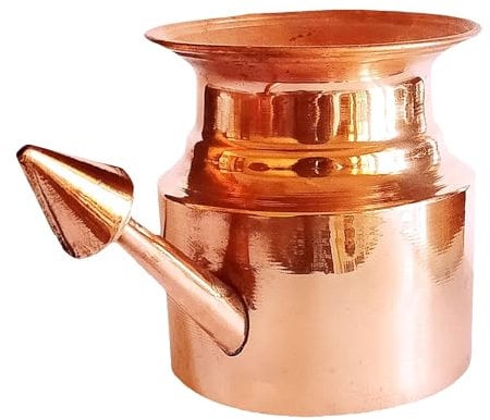 TreegoArt Olla Neti de cobre puro para almacenar y servir agua (250 ml)