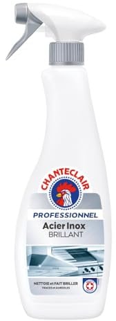 Chanteclair Professionnel - Spray Acier et Inox, Nettoie et Fair Briller, Traces et Aureoles - 700 ml