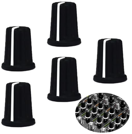 WXYINSPAS 5 Stück EQ Drehknopf Ersatz Equalizer Potentiometer Fader Knöpfe Push Rod Cap für DJ Controller Mixer Konsole Pioneer DDJ800, DDJ1000, DDJ1000SRT, XDJRR (Black Hats-Dot)