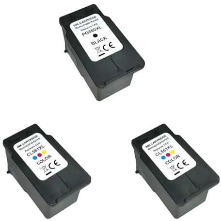 HAUPTSTADT TONER PG-560XL CL-561XL Multipack Tintenpatrone kompatibel für Canon Druckerpatronen 560 561 für Pixma TS5350 TS5351 TS5352 TS5353 TS7450 TS7451 (1x Schwarz, 2X Farbe, 3er-Pack)
