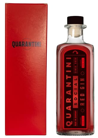 Quarantini Red Gin 42% Vol. (500 ml inkl. Geschenkverpackung) – mit fruchtigen Botanicals aus Granatapfel und Zitrone