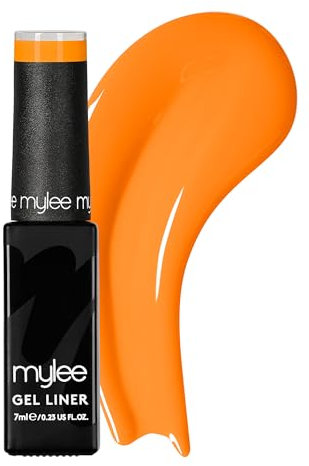 Mylee Liner Gel Nail Polish 7ml [Tangerine Sorbet] With Built-In Nail Art Brush - UV/LED Soak-Off Nail Art Manicure Pedicure for Professional, Salon & Home Use - Long Lasting & Easy to Apply