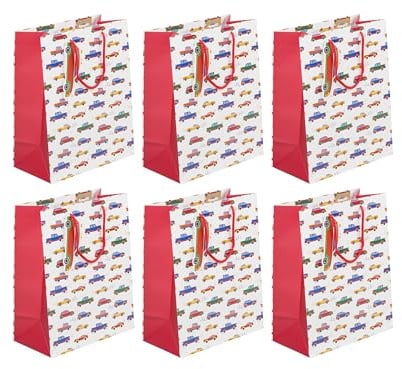 Clairefontaine 32472-2Cpack - Packung 6 Geschenktasche - Tüte Excellia, Format L (26,5x14x33 cm), 210g, geeignet für Geschenke, Autos, 1 Pack