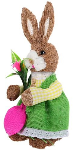 HOLIDYOYO Osterhase Ornament Stroh Basteldeko Unikat Hasen Spielzeug Als