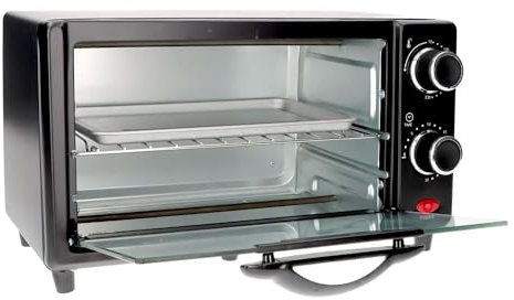 Forno Elettrico per Cottura e Riscaldamento Alimenti - Fornetto Elettrico con Termostato Regolabile, 23x41x24cm, 9L, 650W, Nero
