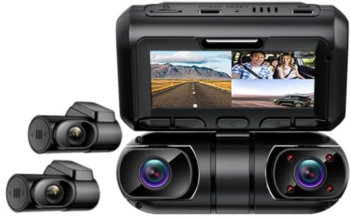 KANDUO XRC TECH 4CHs Dash Cam Front Interior Side and Rear Cameras,IR Night Vision 4 Cameras 1080P*4 Simultaneous Recording Video Recorder, GPS logger WiFi APP 360 Degree Panoramic Protection WDR