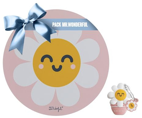 WONDEE Pack Mr Wonderful Regalos, Margarita Pendrive Original USB 32 GB + Alfombrilla de ratón Infantil Redonda Antideslizante - Regalos Originales para Mujeres y Niñas