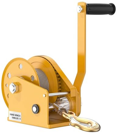 Hand Crank Winch, 2600 Lbs Pulling Capacity, Boat Trailer Winch Heavy Duty Rope Crank With 33/98 Ft Steel Wire Cable And Two-Way Ratchet, Manual Operated Hand Crank Winch For Trailer ( Size : 1800 lb(