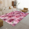 Wohnzimmerteppich 120x180 cm Rosa Rosen Shaggy Teppich Flauschig Weich Groß Teppiche für Wohnzimmer Schlafzimmer Flur Outdoor rutschfest Teppiche Pflegeleicht