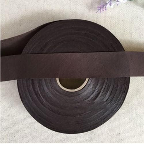 Ungefalzt Schrägband Baumwolle Polyester Gemisch 40mm zum nähen (Dunkelbraun, 10 Metre)