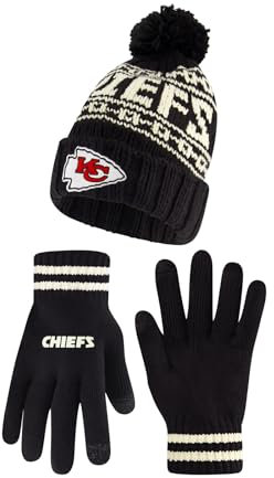 Ultra Game Unisex-Kinder Cabel Knit Natural Hat Gloves Beanie-Mütze, Schwarz, Einheitsgröße