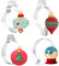 PTaizjjz Adornos de Navidad de gran tamaño, cortadores de galletas, 4 piezas de acero inoxidable, bola de nieve, bola de lágrima, remates y adornos redondos