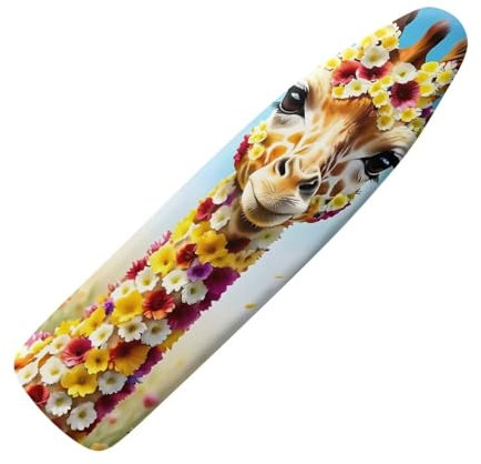 TOADDMOS Giraffe Flower Ironing Board Cover Soft Washable Ironing Board Covers Scorch Resistant Protective Cover Hook and Loop Fasteners Iron Pad Covers
