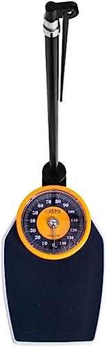 QXIWAOE Arztwaage mit Höhenstange, mechanische Waage, mit Höhenstange, digitaler Säulenwaage, analogem großem Zifferblatt, Einstellbarer Fehler, 150 kg/190 cm (orange)
