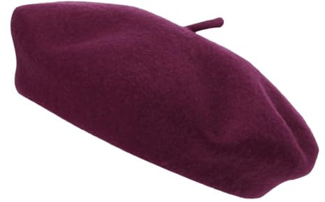 Gadgets Mafia Boina para mujer, boina francesa, boina de lana, vintage, clásico, para invierno, otoño, damas, suave, cálido, para exteriores, unisex, Granate oscuro, Talla única