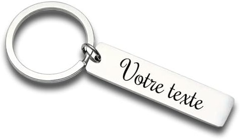 Porte-clés Voiture Personnalisé Gravé avec Texte – Idéal pour Saint-Valentin, Noël, Anniversaires, Mariages, Fiançailles