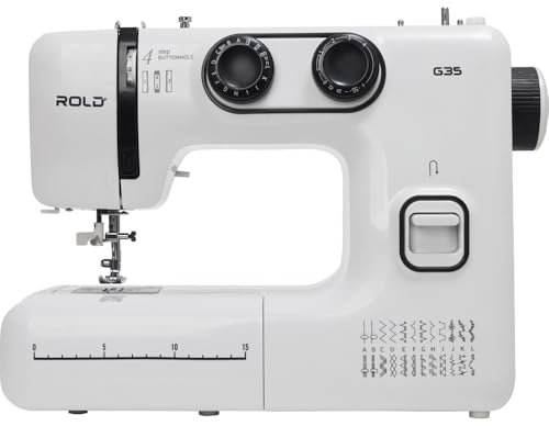 Rold G35 Nähmaschine mit 25 Stichen, Knopfloch, 100-Watt-Servomotor, Nadeleinfädler, Freiarm