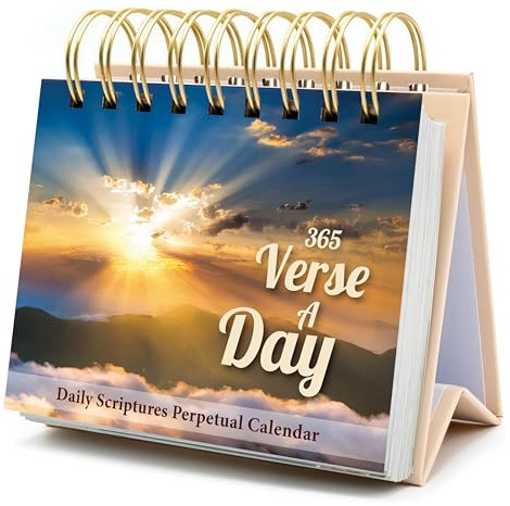 365 Bible Verses Daily Flip Desk Calendar - Undated Reusable Perpetual Flip Verses Christian Inspirational Gift for Men & Religious Gifts for Women (Bible Verses NIV)