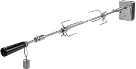 FEUERGOTT Grillspieß Drehspieß Rotisserie Set für Hektor Gasgrill - elektrischer Edelstahl Drehspieß für Grill, Brathähnchen, Gyros mit Fleischnadeln