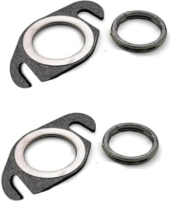 12 Stück Auspuffdichtung Set, Inhalt 4 Stück Krümmerdichtung+4 Stück Auspuff Stehbolzen+4 Stück Muttern,Passend für Yamaha Peugeot 2t 50cc 2t Roller