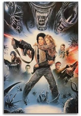 PLZWSUF Alien-Film-Poster, 3 Poster, dekorative Malerei, Leinwand, Wandposter und Kunstdruck, moderne Familienschlafzimmer-Dekoration, Poster, 50 x 75 cm
