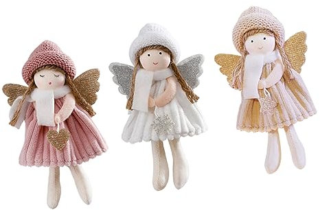 Hoement 3 Piezas De Alas De Ángel para Colgar En El Vestido, Muñeco Navideño, Colgantes Navideños, Decoración Navideña, Adornos Colgantes para El Árbol De Navidad, Colgante Navideño,