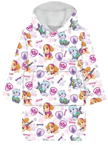 Paw Patrol Skye & Everest Kinder Kuschelponcho – Flauschiger Kapuzen-Hoodie für Mädchen – Gr. 3–6 Jahre