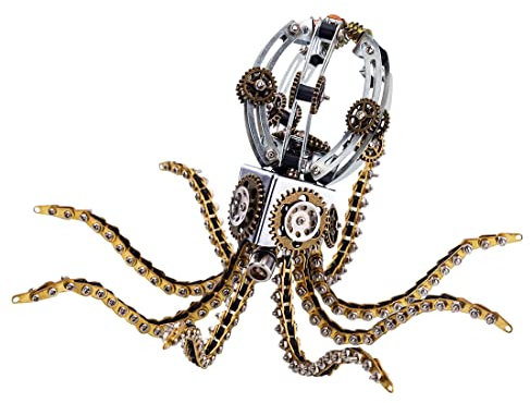Joytopiaminds 3D-Metallpuzzle, über 1060 Teile, Steampunk-Oktopus-Basis aus Metall mit verstellbaren Tentakeln zum Selberbauen, kreative Dekoration für Zuhause oder das Büro